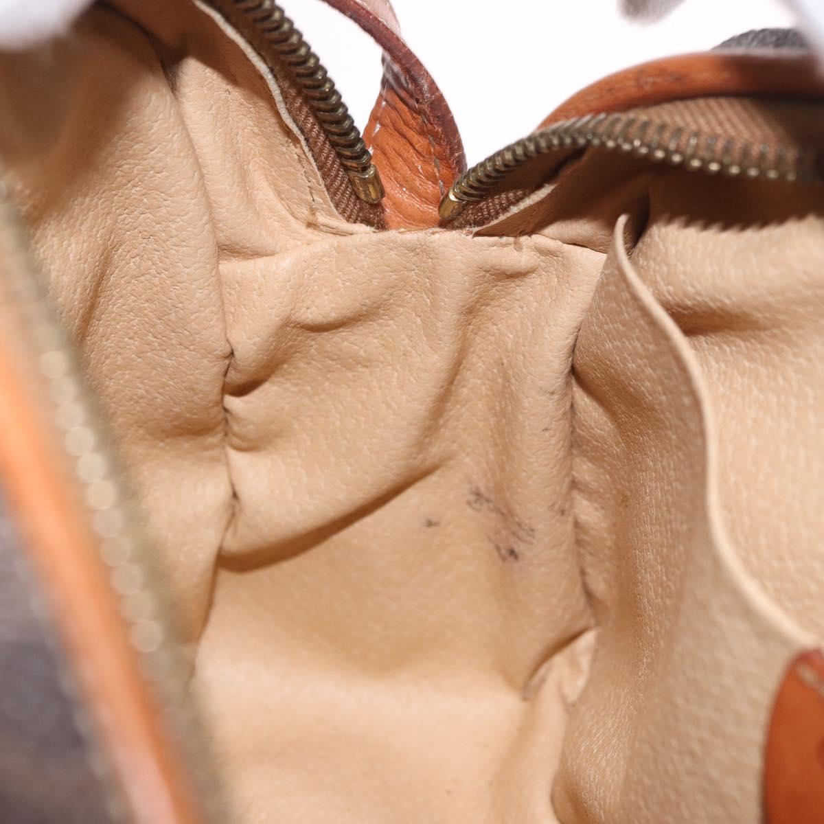 CELINE Macadam Canvas Shoulder Bag PVC Leather Brown Gold Auth BA13680A
