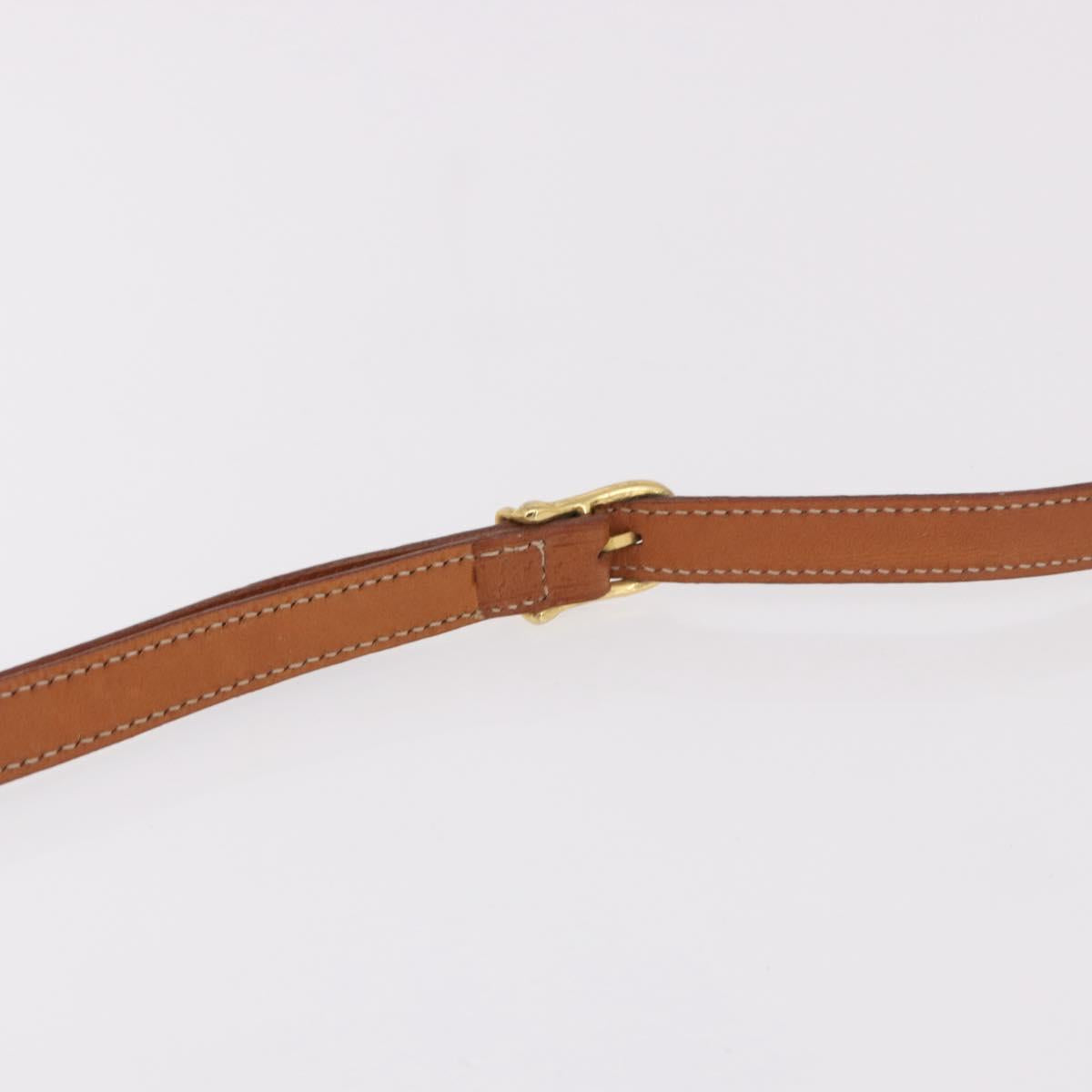 CELINE Macadam Canvas Shoulder Bag PVC Leather Brown Gold Auth BA13680A