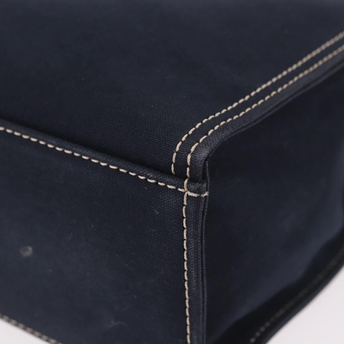 FENDI Mamma Baguette Tote Bag Canvas Navy Silver Auth BA13682V