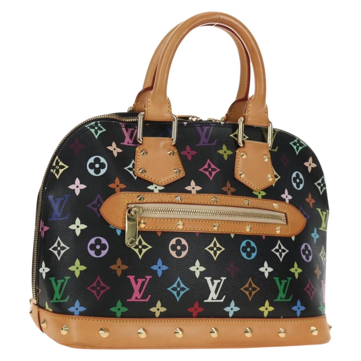 LOUIS VUITTON Monogram Multicolor Alma Hand Bag Black M92646 LV Auth BA13683SAV
