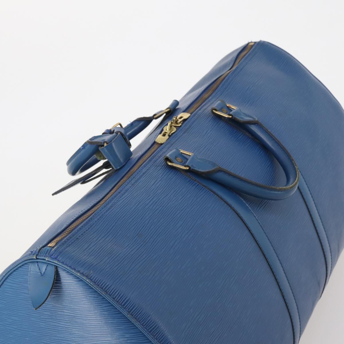 LOUIS VUITTON Epi Keepall 55 Boston Bag Toledo Blue M42955 LV Auth BA13684A