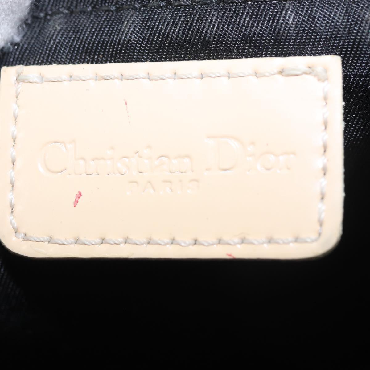Christian Dior Trotter Canvas Saddle Pouch PVC Black Silver Auth BA13685V