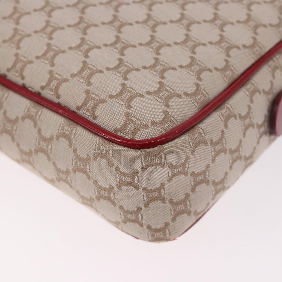 CELINE Macadam Canvas Shoulder Bag PVC Beige Gold Auth BA13688V