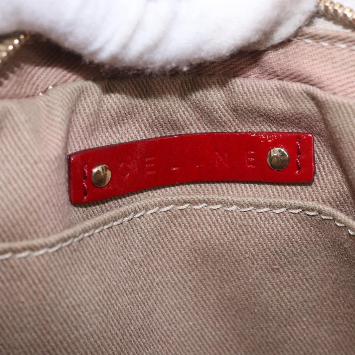 CELINE Macadam Canvas Shoulder Bag PVC Beige Gold Auth BA13688V