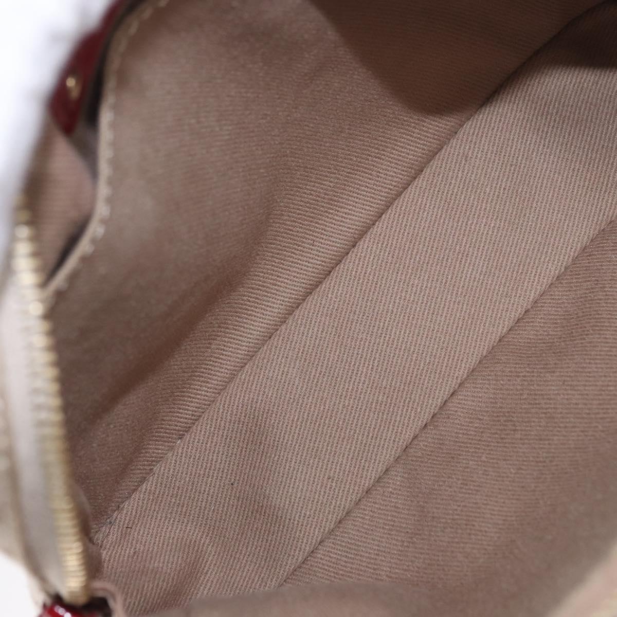 CELINE Macadam Canvas Shoulder Bag PVC Beige Gold Auth BA13688V