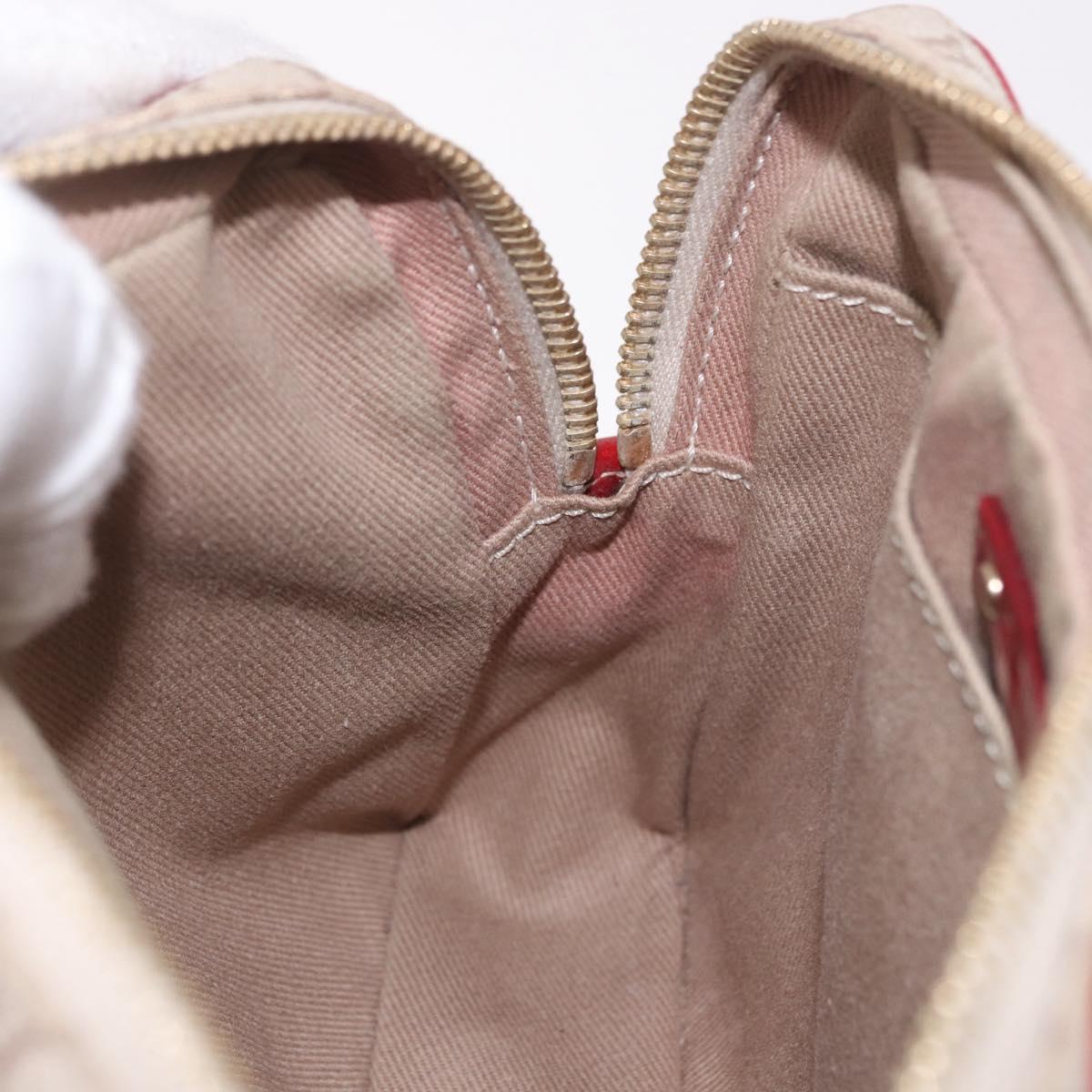 CELINE Macadam Canvas Shoulder Bag PVC Beige Gold Auth BA13688V