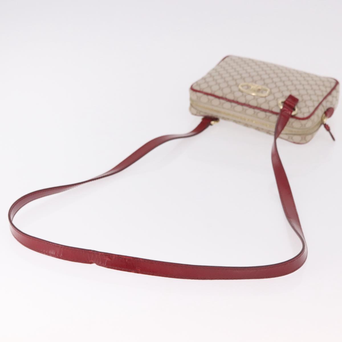 CELINE Macadam Canvas Shoulder Bag PVC Beige Gold Auth BA13688V