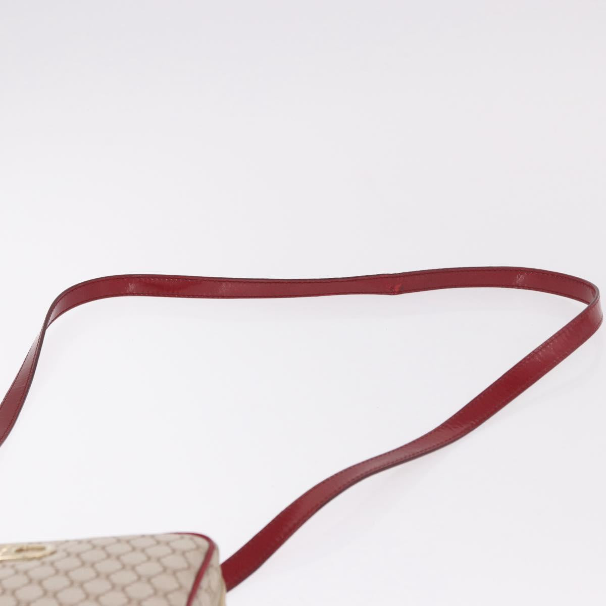 CELINE Macadam Canvas Shoulder Bag PVC Beige Gold Auth BA13688V