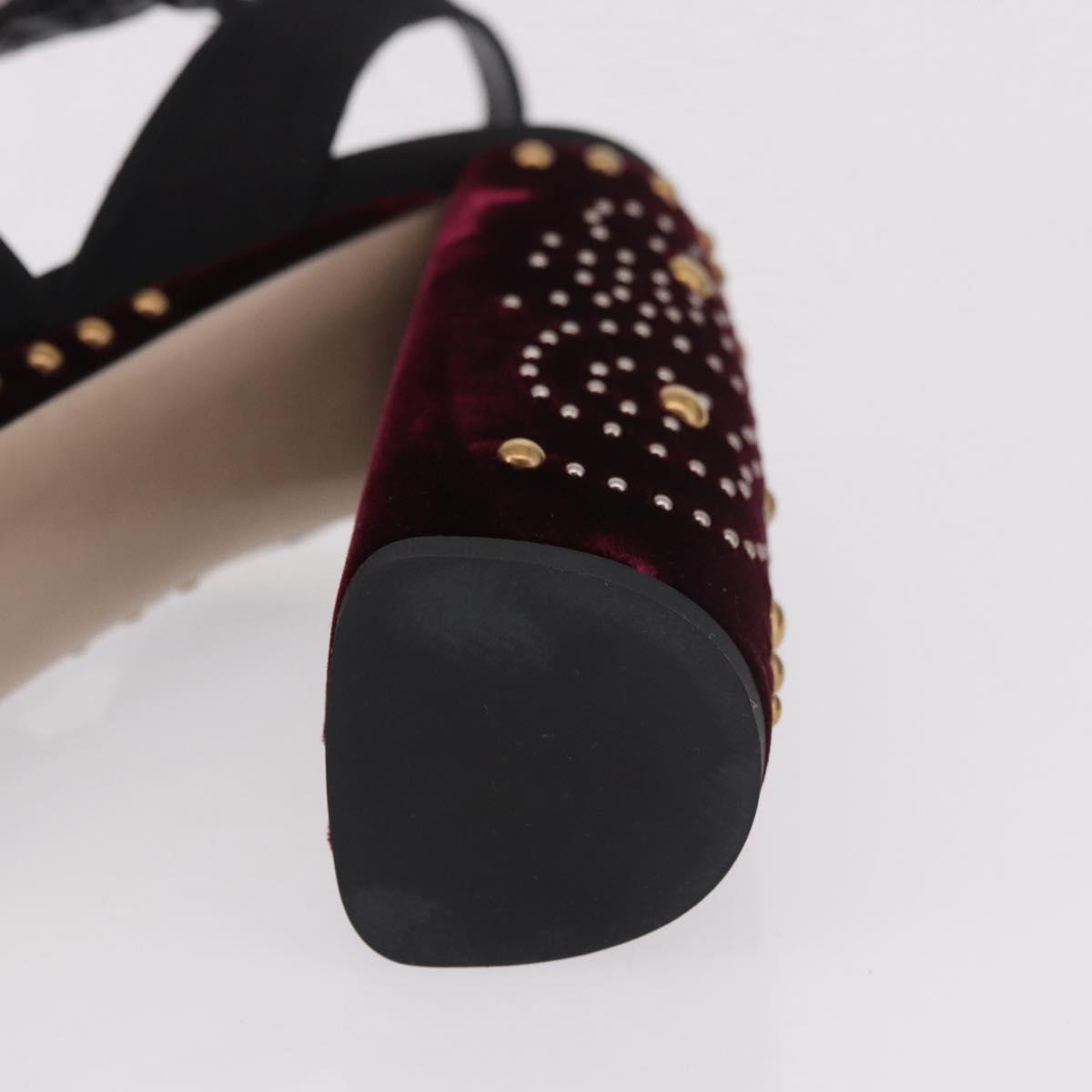 Miu Miu High Heels Velor Bordeaux Auth BA13689M