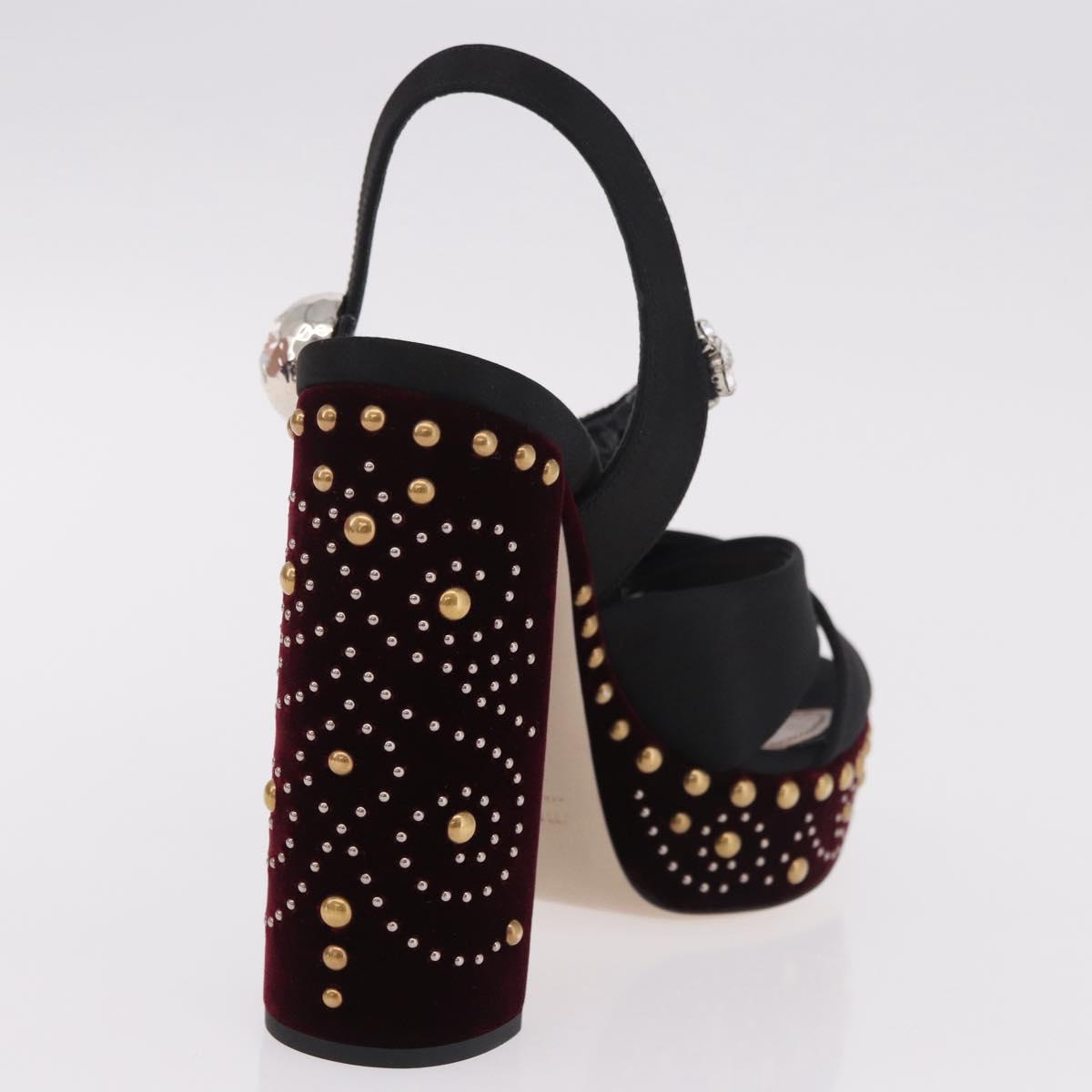 Miu Miu High Heels Velor Bordeaux Auth BA13689M