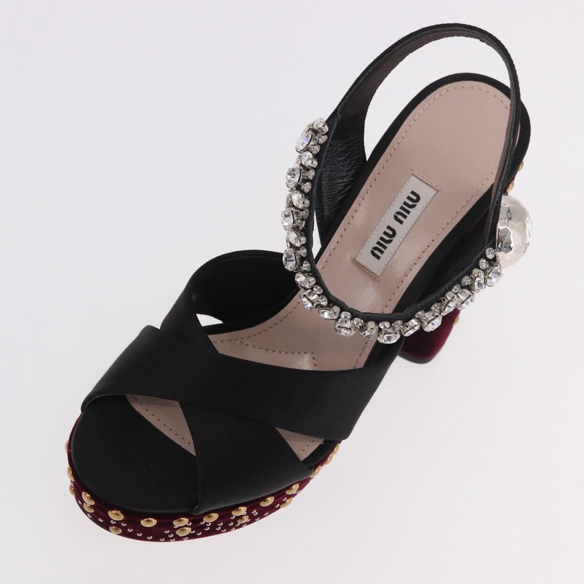 Miu Miu High Heels Velor Bordeaux Auth BA13689M