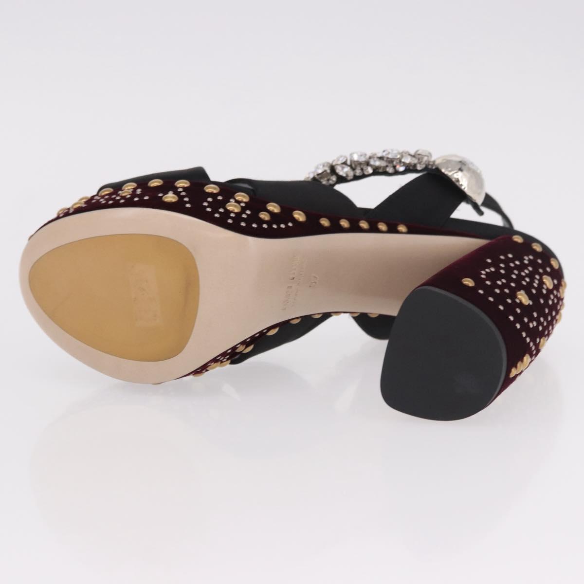 Miu Miu High Heels Velor Bordeaux Auth BA13689M