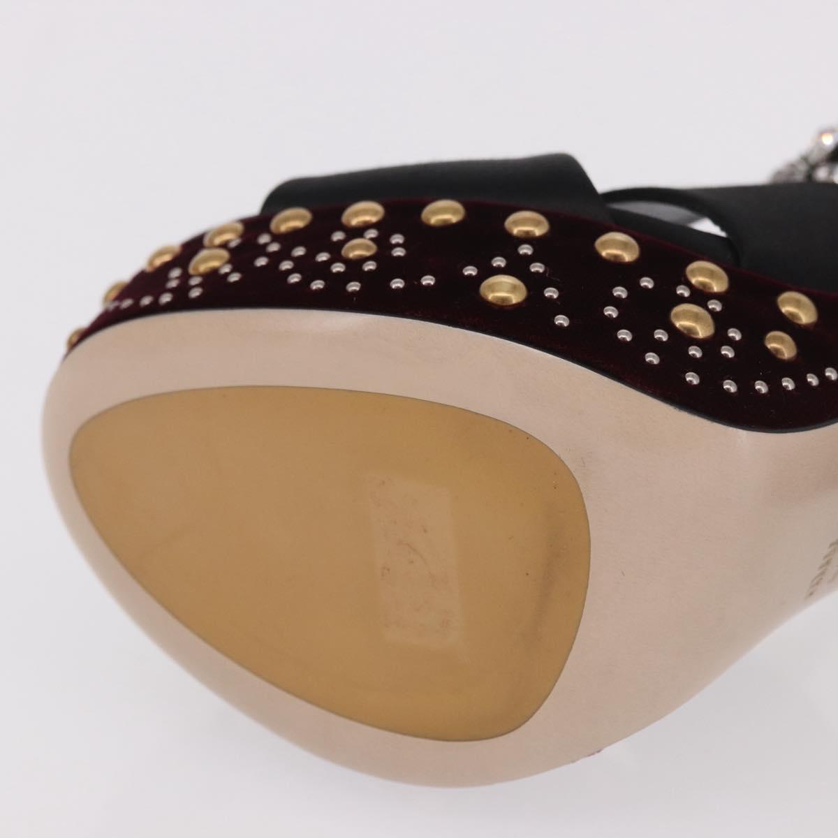 Miu Miu High Heels Velor Bordeaux Auth BA13689M