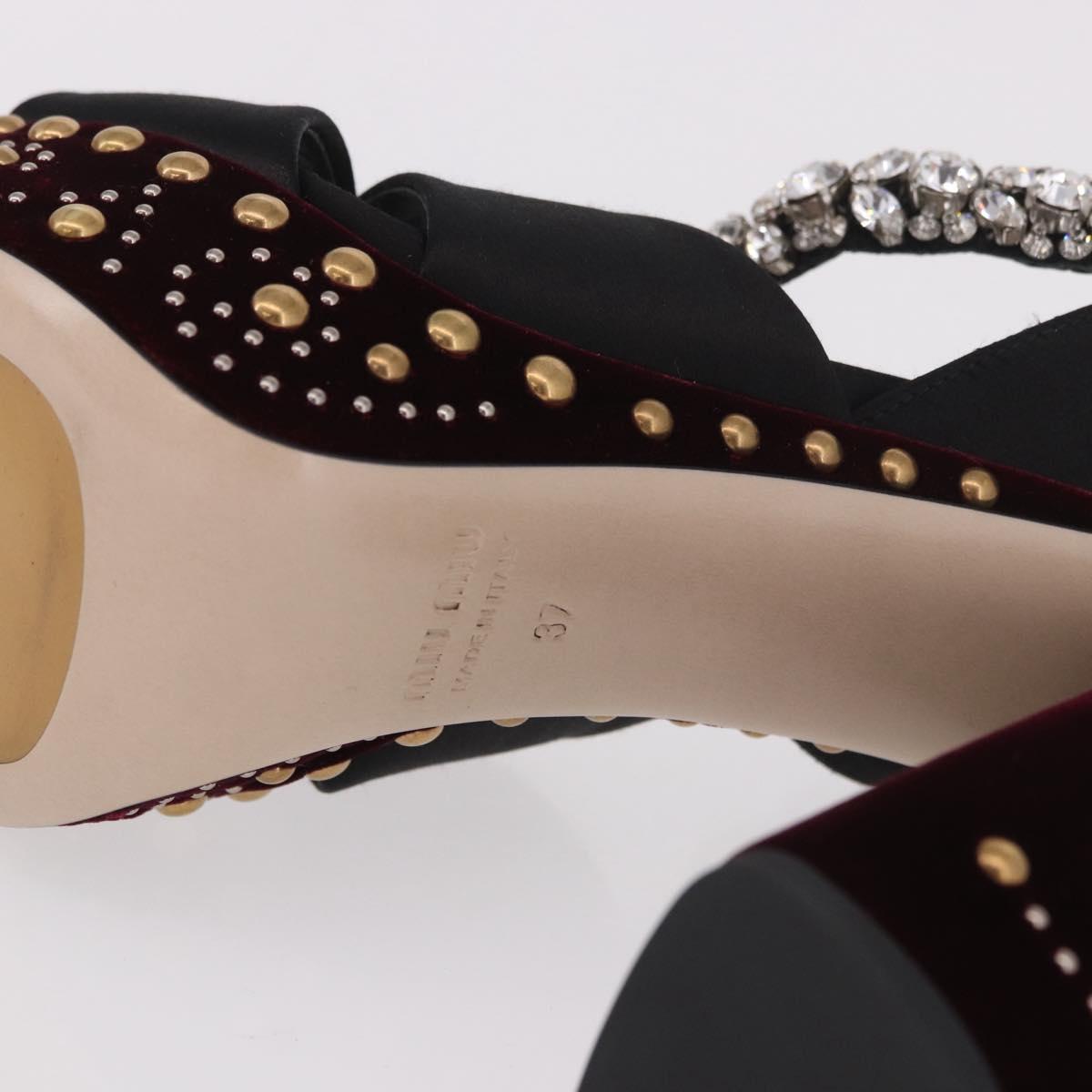 Miu Miu High Heels Velor Bordeaux Auth BA13689M
