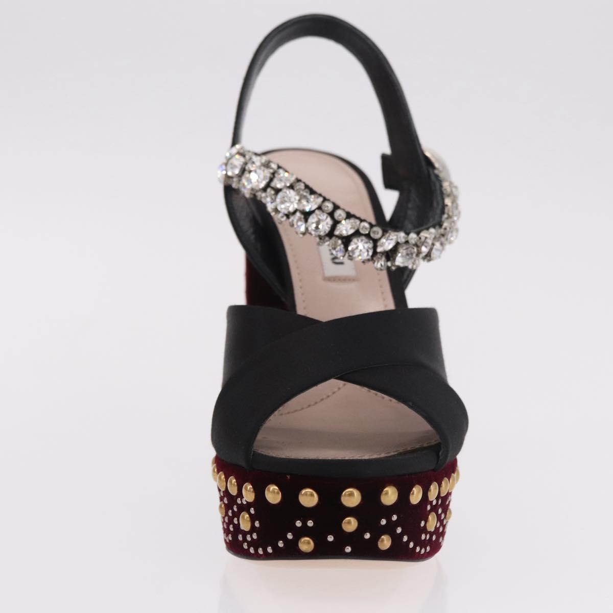Miu Miu High Heels Velor Bordeaux Auth BA13689M