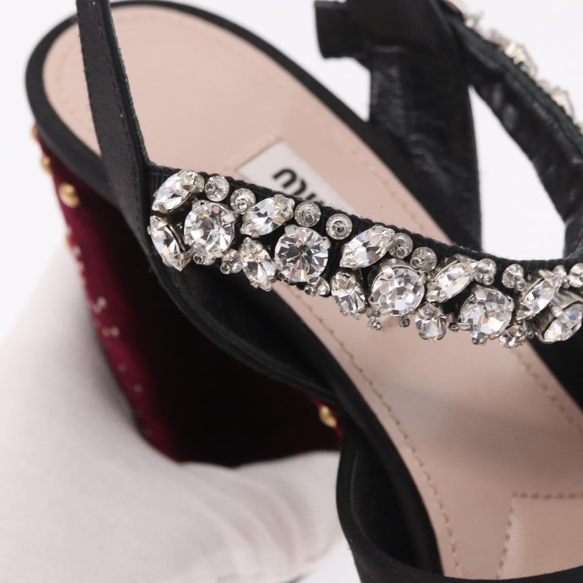 Miu Miu High Heels Velor Bordeaux Auth BA13689M