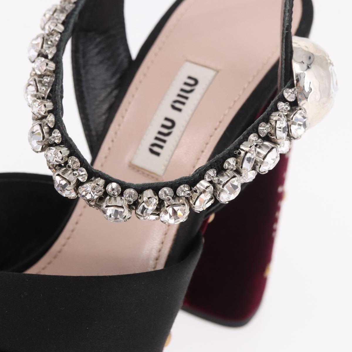 Miu Miu High Heels Velor Bordeaux Auth BA13689M