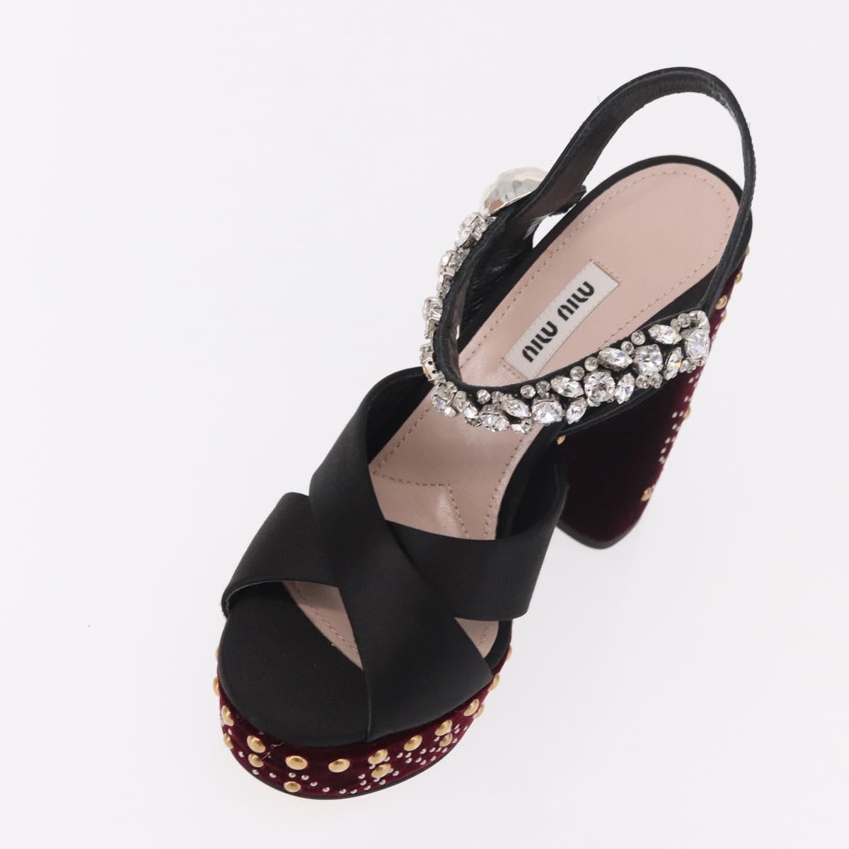 Miu Miu High Heels Velor Bordeaux Auth BA13689M
