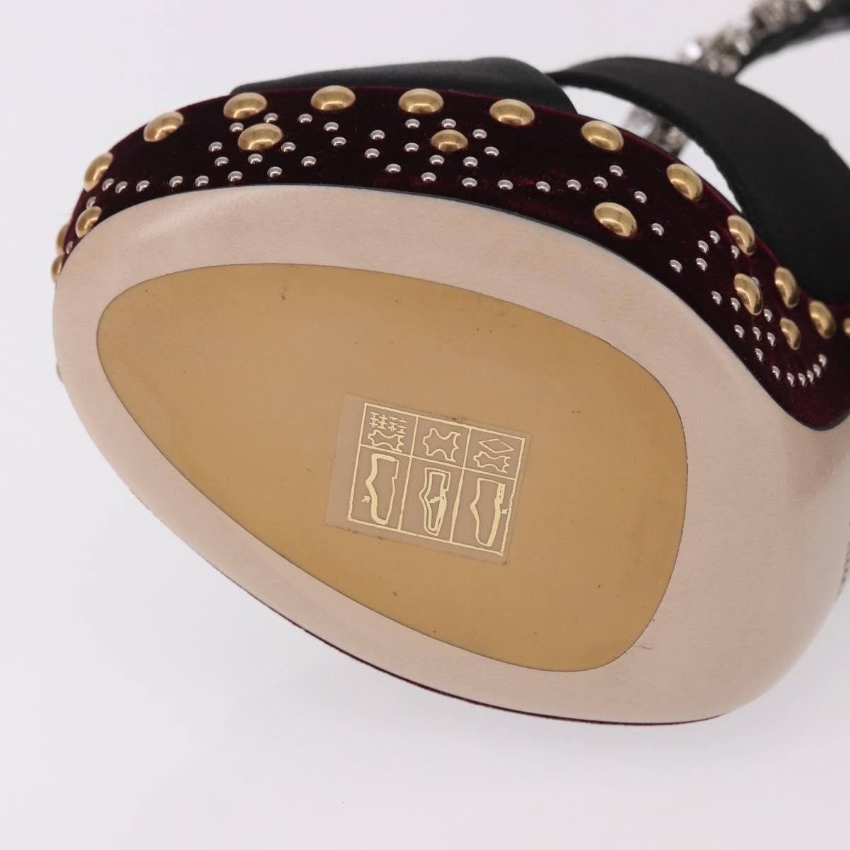 Miu Miu High Heels Velor Bordeaux Auth BA13689M