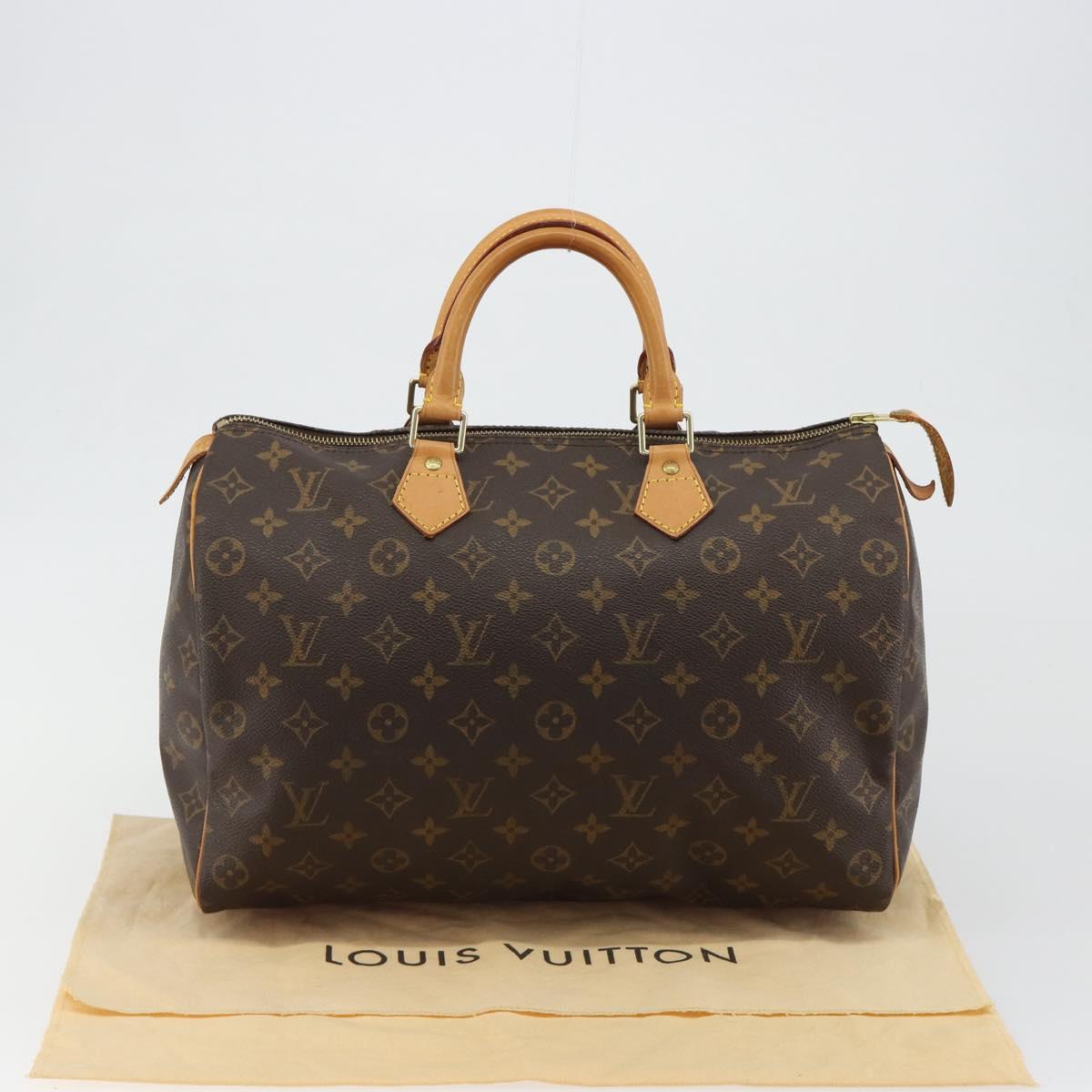LOUIS VUITTON Monogram Speedy 35 Hand Bag M41524 LV Auth BA13692V