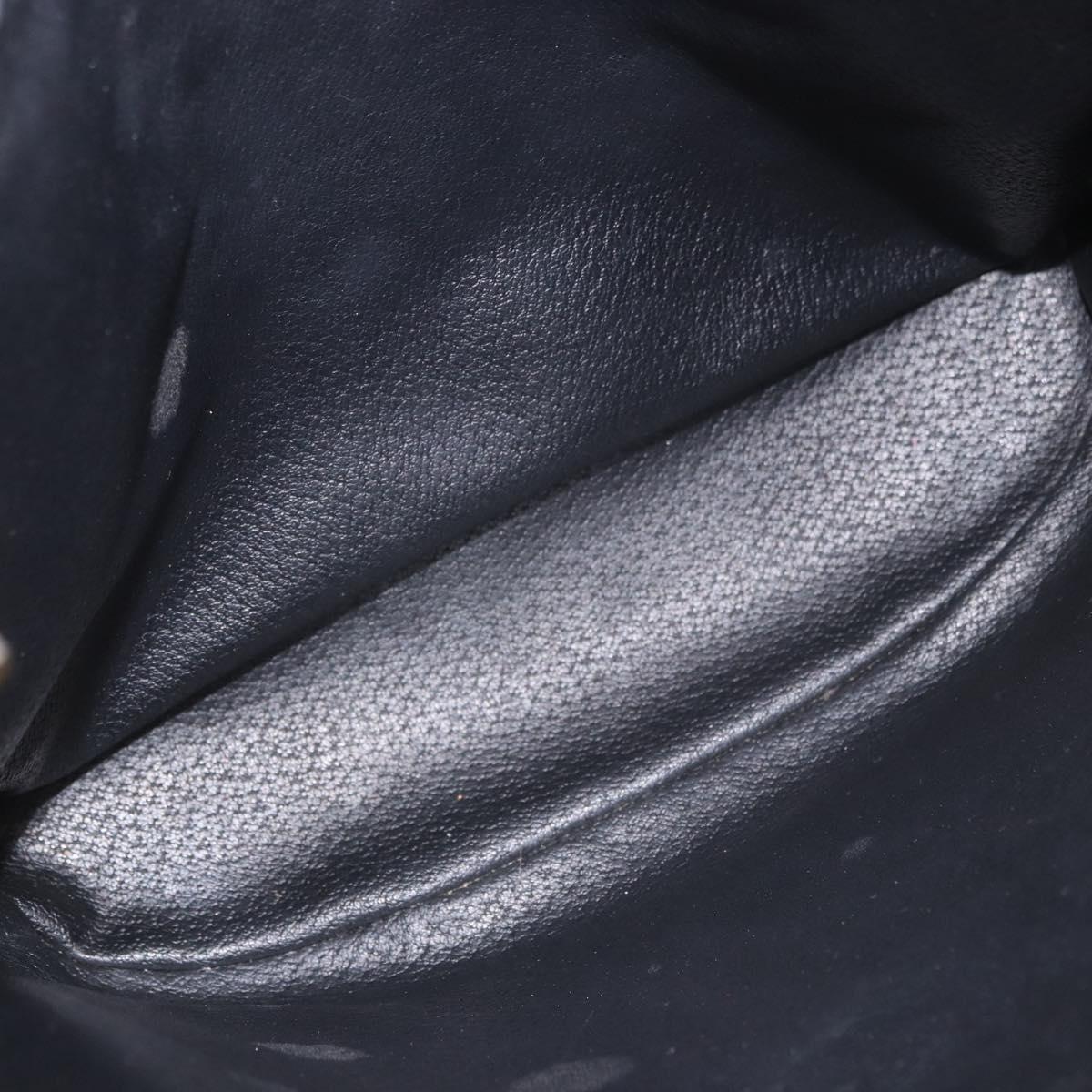 CELINE Macadam Canvas Tote Bag PVC Leather Black Gold Auth BA13696A