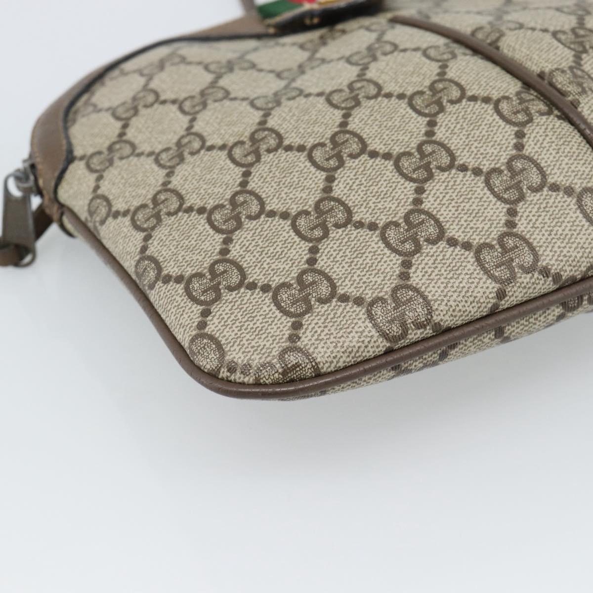 GUCCI GG Supreme Web Sherry Line Shoulder Bag PVC Beige 904 02 047 Auth BA13710