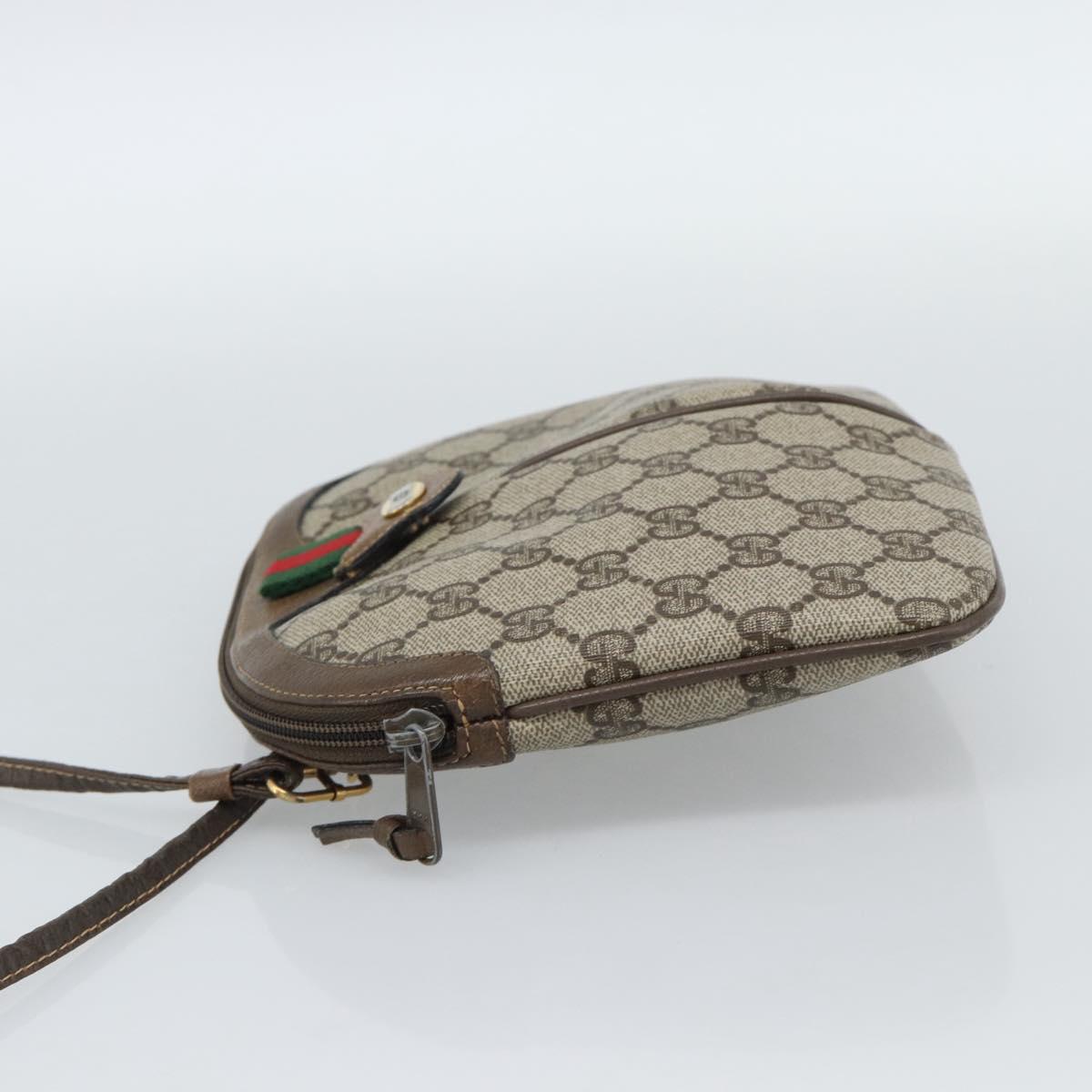 GUCCI GG Supreme Web Sherry Line Shoulder Bag PVC Beige 904 02 047 Auth BA13710