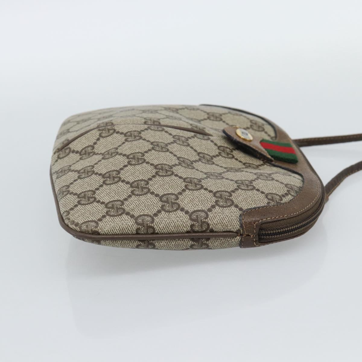 GUCCI GG Supreme Web Sherry Line Shoulder Bag PVC Beige 904 02 047 Auth BA13710