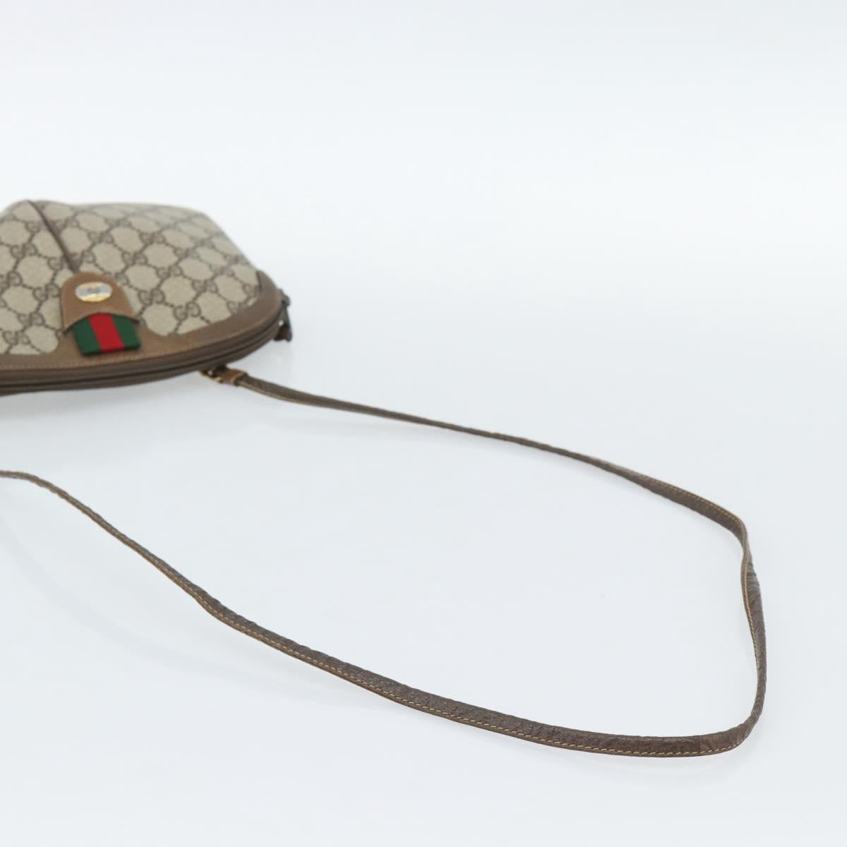 GUCCI GG Supreme Web Sherry Line Shoulder Bag PVC Beige 904 02 047 Auth BA13710