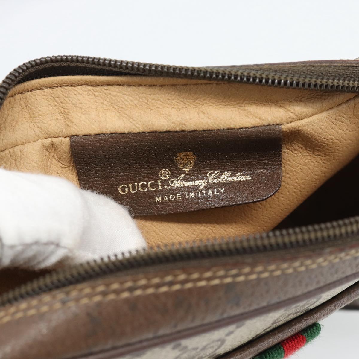 GUCCI GG Supreme Web Sherry Line Bag PVC Beige Gold 116 02 089 Auth BA13711