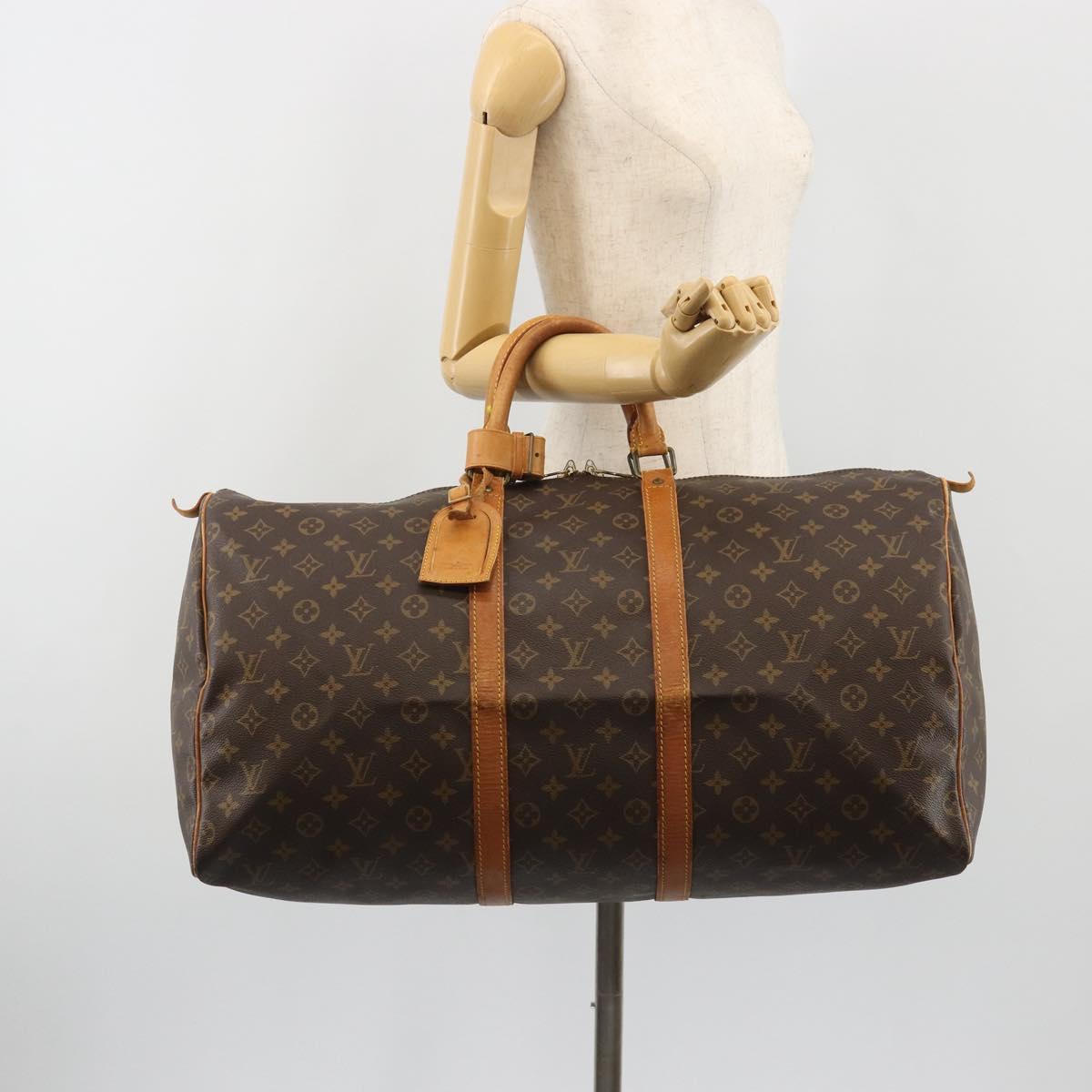 LOUIS VUITTON Monogram Keepall 55 Boston Bag M41424 LV Auth BA13713