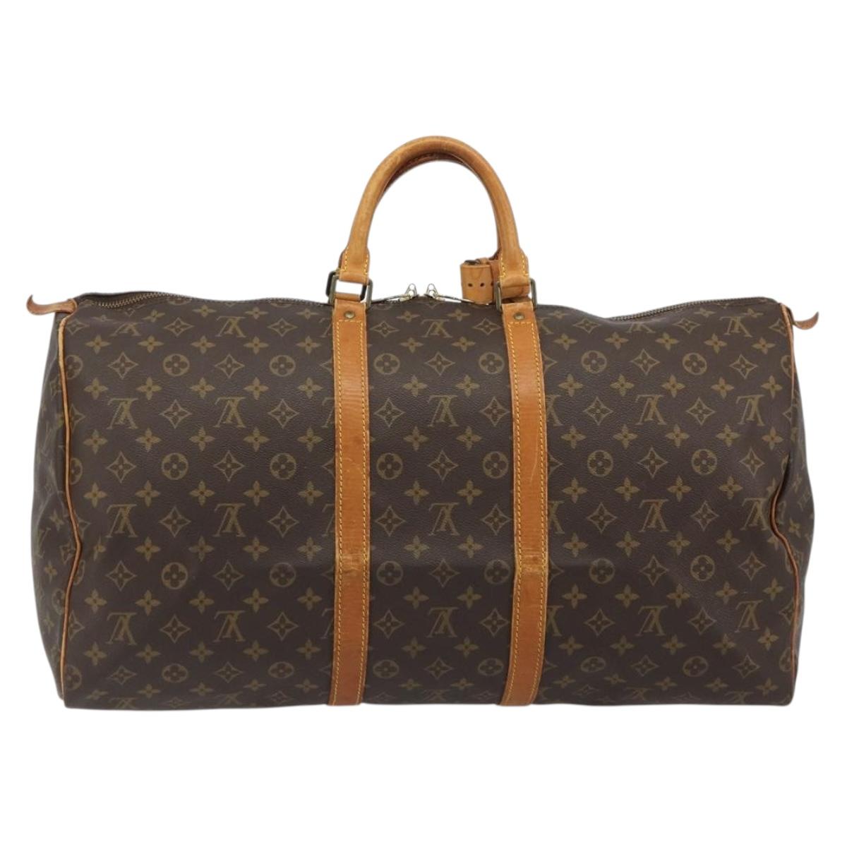 LOUIS VUITTON Monogram Keepall 55 Boston Bag M41424 LV Auth BA13713