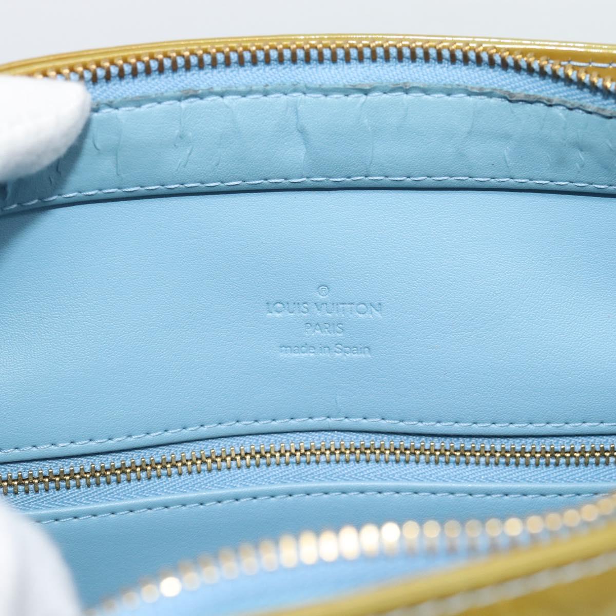 LOUIS VUITTON Monogram Vernis Houston Hand Bag Baby Blue M91005 LV Auth BA13714A