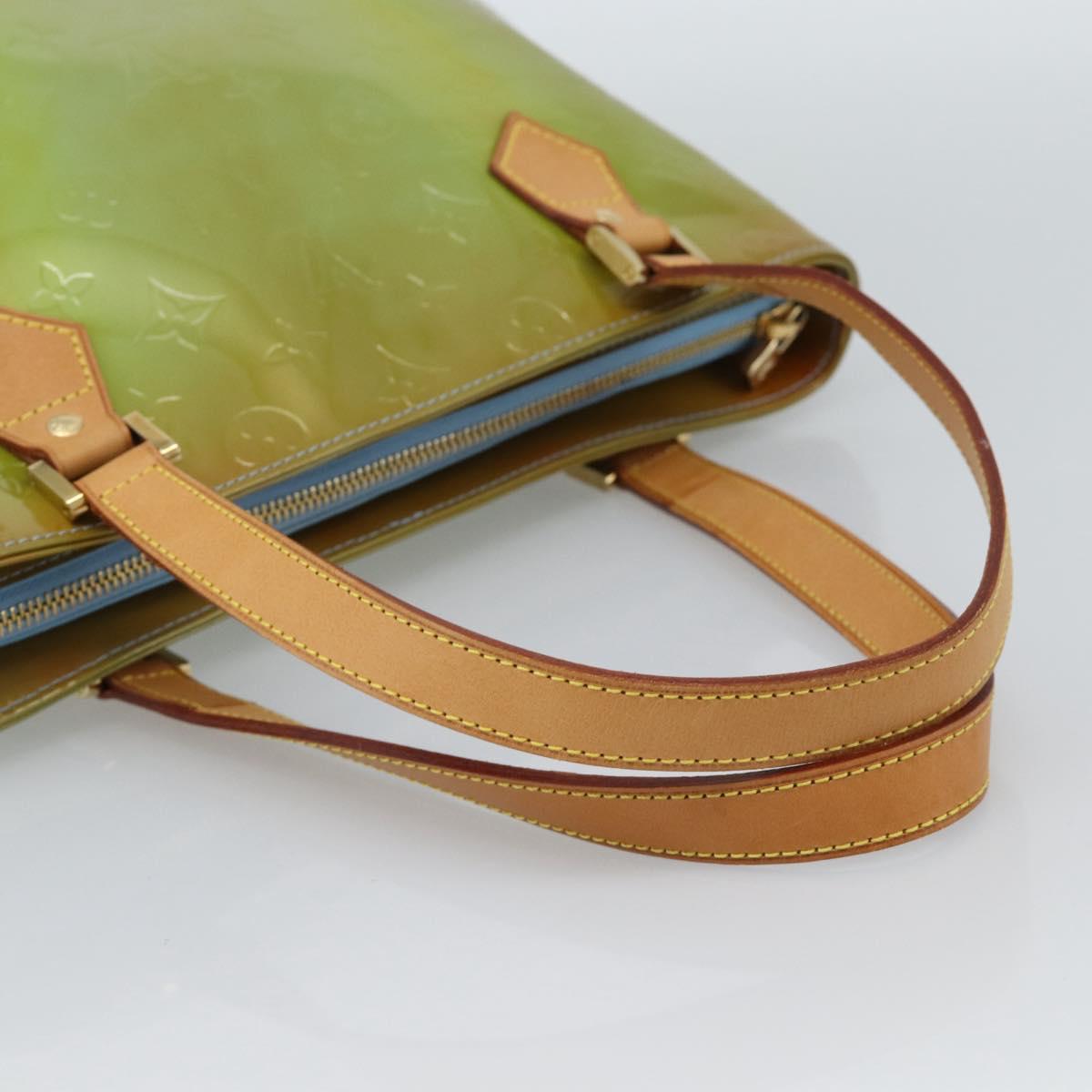 LOUIS VUITTON Monogram Vernis Houston Hand Bag Baby Blue M91005 LV Auth BA13714A