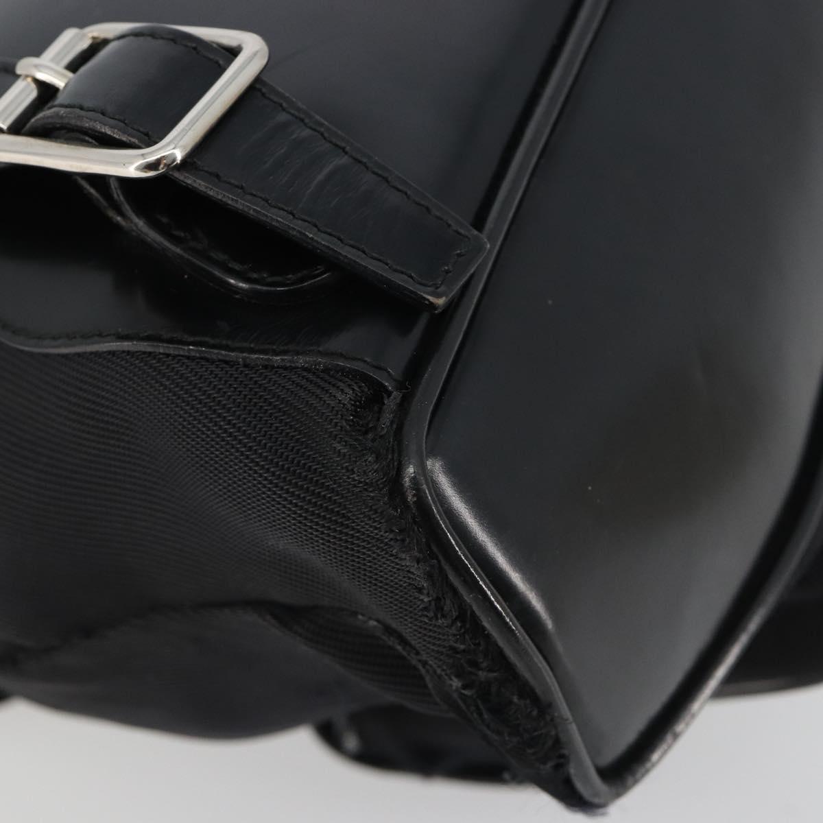 GUCCI Bamboo Hand Bag Nylon Black Silver 003 2852 0030 5 Auth BA13720