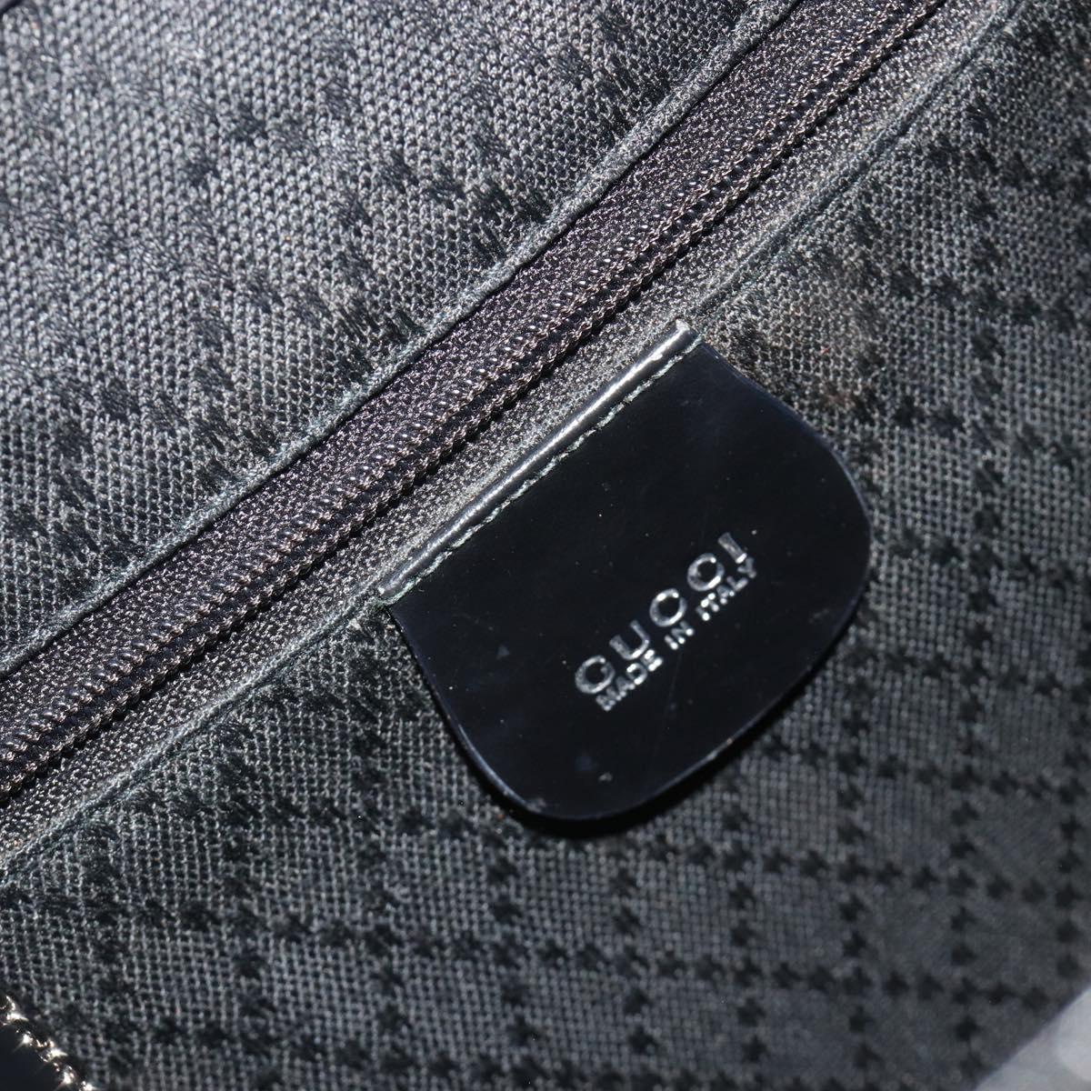 GUCCI Bamboo Hand Bag Nylon Black Silver 003 2852 0030 5 Auth BA13720