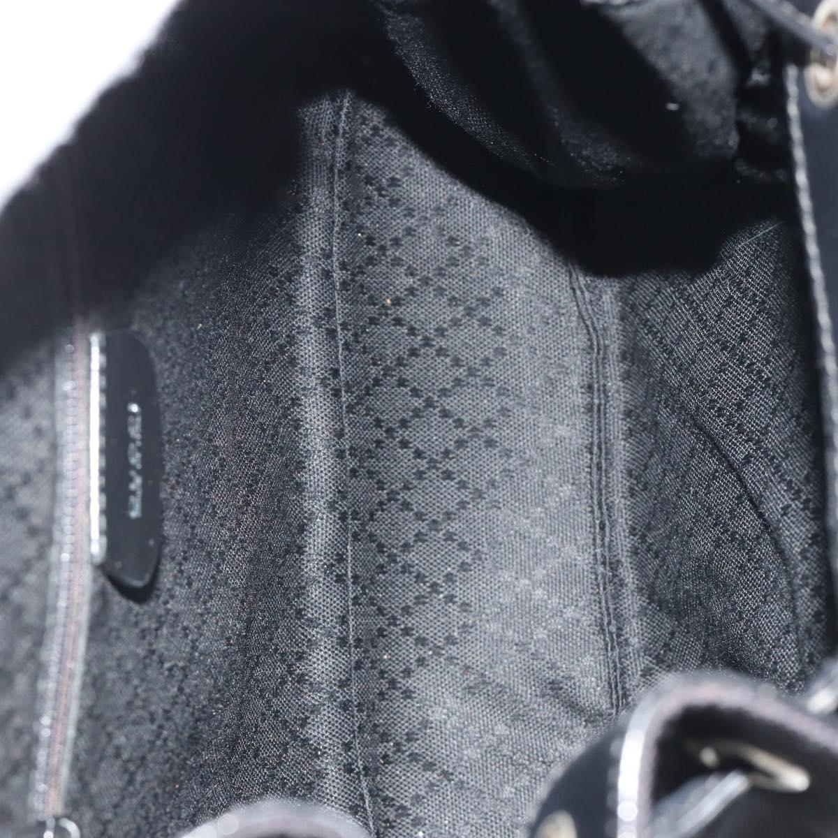 GUCCI Bamboo Hand Bag Nylon Black Silver 003 2852 0030 5 Auth BA13720