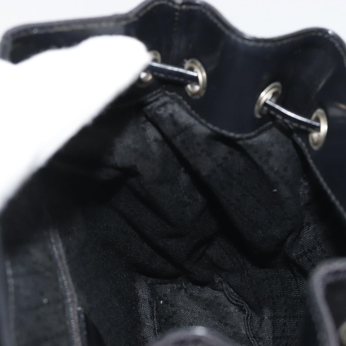 GUCCI Bamboo Hand Bag Nylon Black Silver 003 2852 0030 5 Auth BA13720