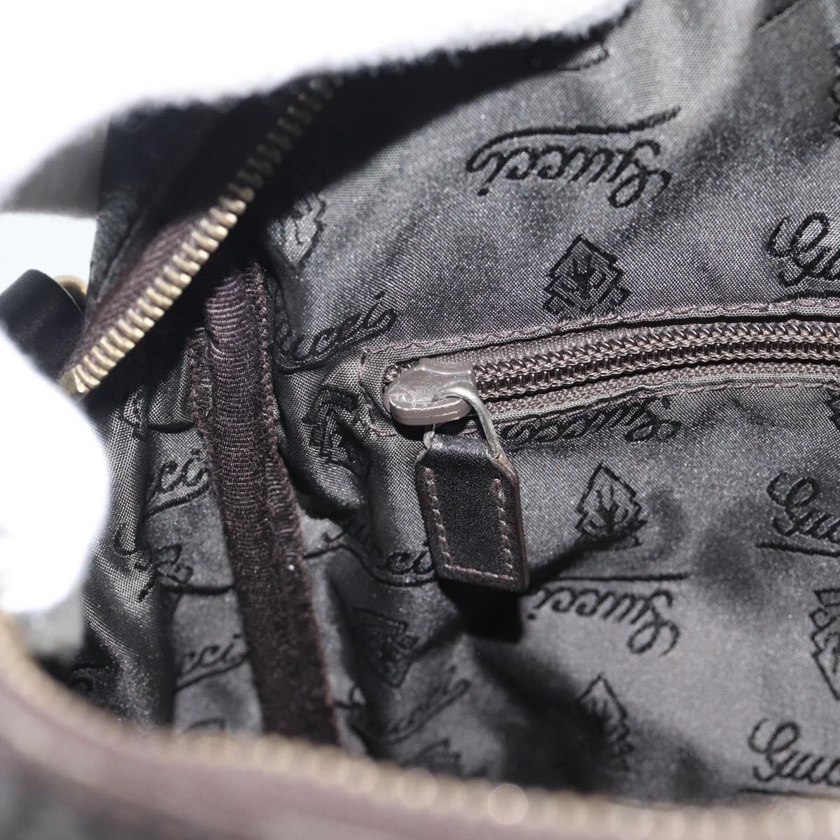 GUCCI GG Canvas Guccissima Shoulder Bag Leather Black Gold 201448 Auth BA13721A