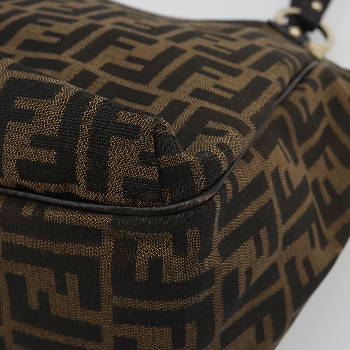 FENDI Zucca Canvas Tote Bag Black Brown Auth BA13729V