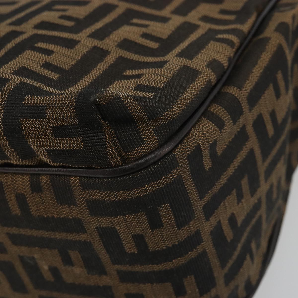 FENDI Zucca Canvas Tote Bag Black Brown Auth BA13729V