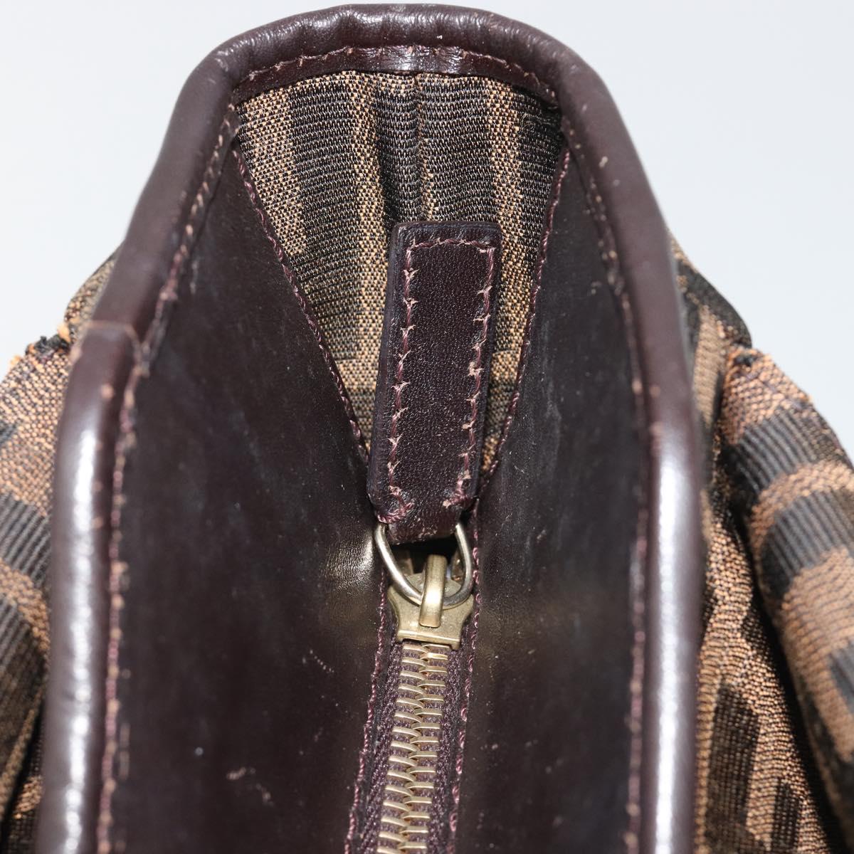 FENDI Zucca Canvas Tote Bag Black Brown Auth BA13729V