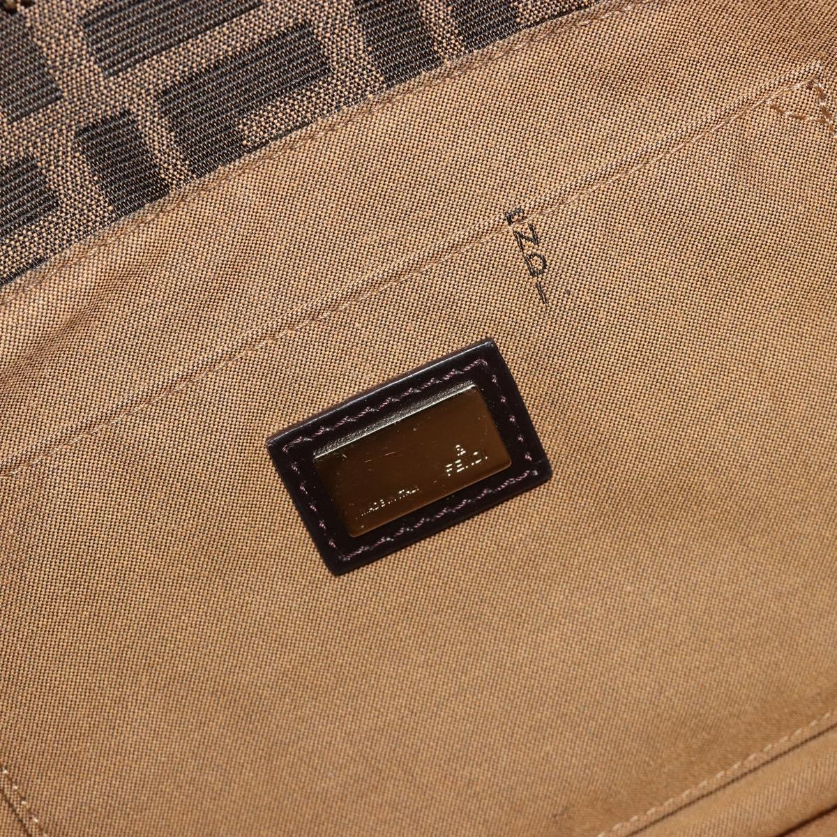 FENDI Zucca Canvas Tote Bag Black Brown Auth BA13729V
