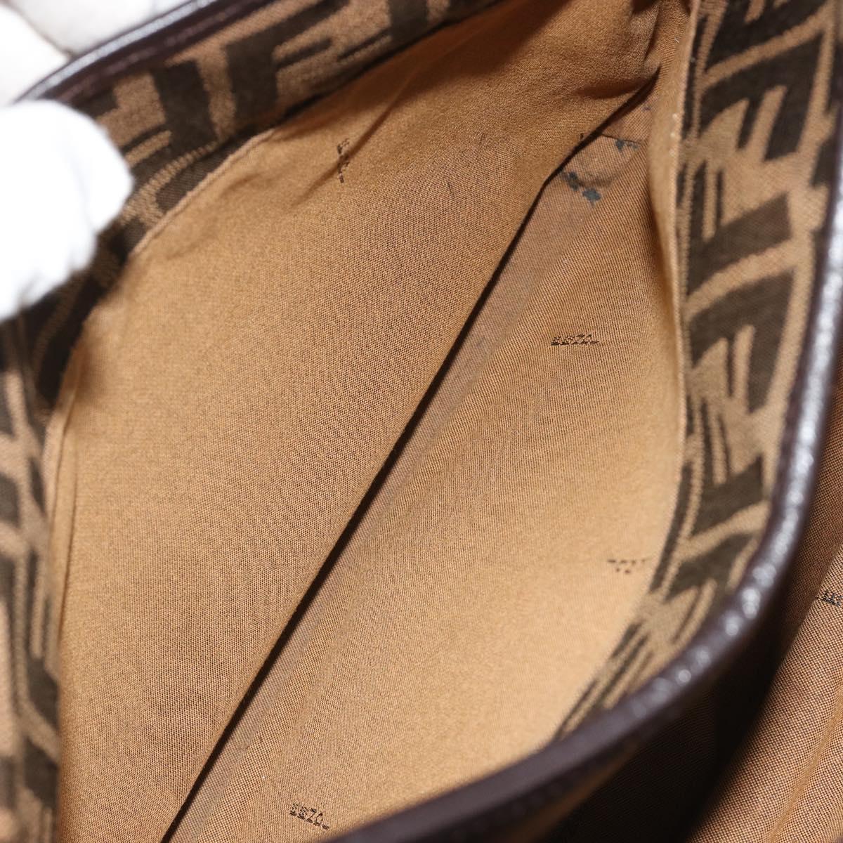 FENDI Zucca Canvas Tote Bag Black Brown Auth BA13729V