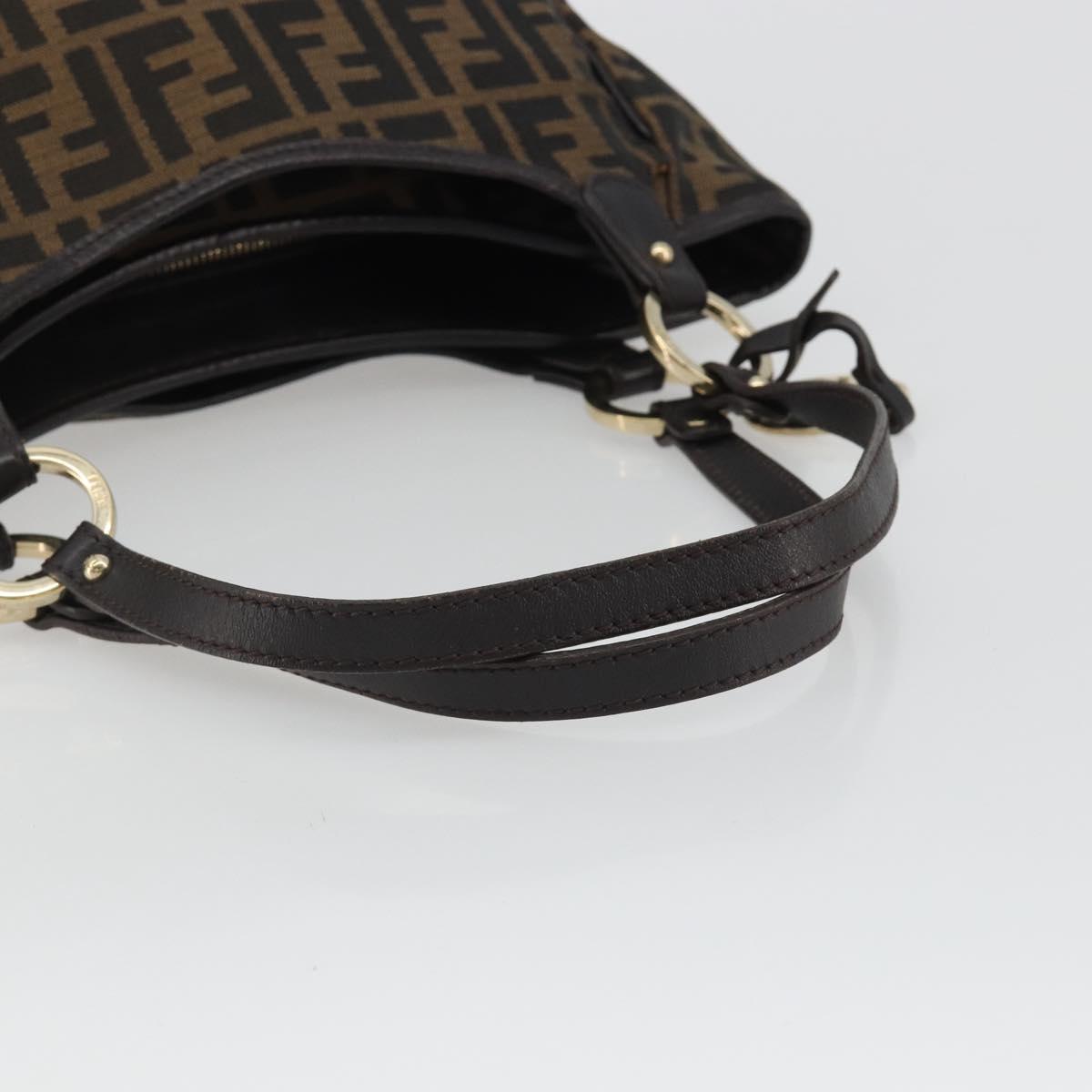 FENDI Zucca Canvas Tote Bag Black Brown Auth BA13729V