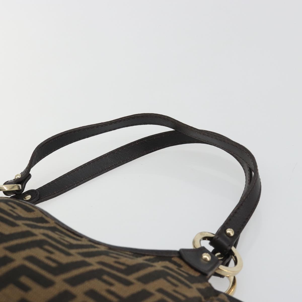 FENDI Zucca Canvas Tote Bag Black Brown Auth BA13729V