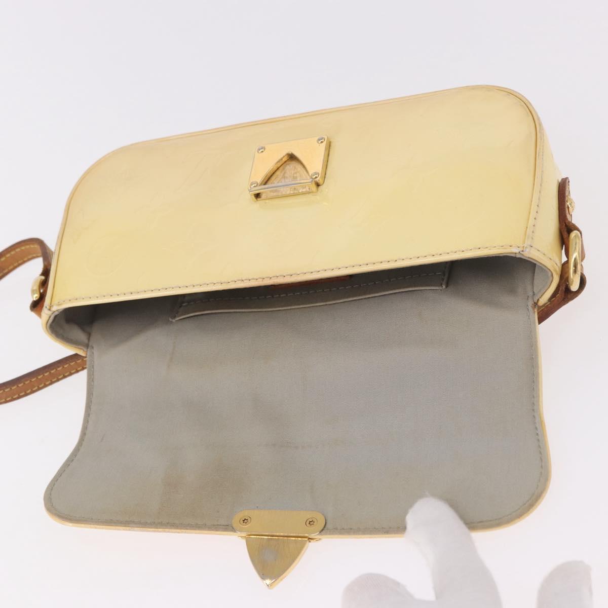 LOUIS VUITTON Monogram Vernis Malibu Street Bag Perle M91507 LV Auth BA13734