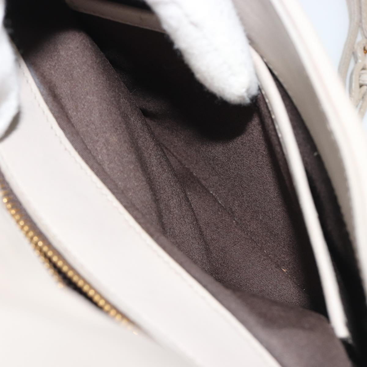 Miu Miu Chain Shoulder Bag Leather Gray Gold Auth BA13736V