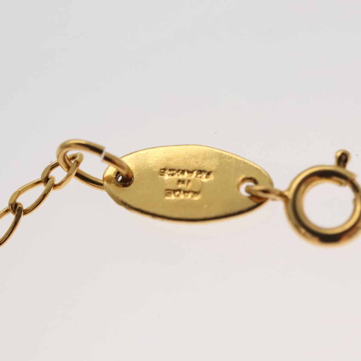 CHANEL COCO Mark Chain Necklace metal Gold CC Auth BA1373SAM