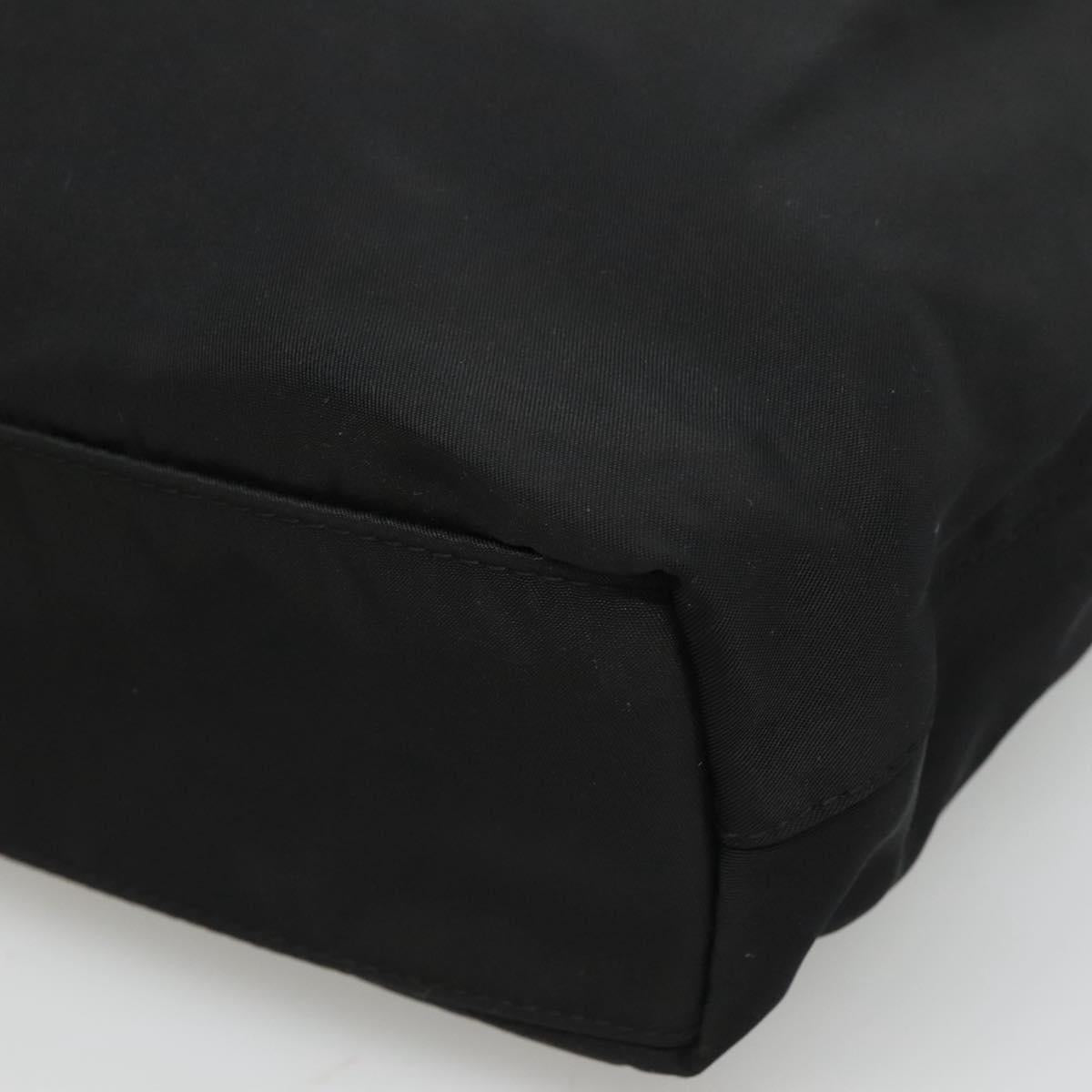 Christian Dior Maris Pearl Shoulder Bag Nylon Black Silver Auth BA1374